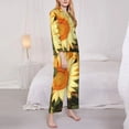 thumbnail image 3 of Fotbe Golden Sunflower In Field Pattern Long Sleeve Pajama Set for Women,Sleepwear Set,2-piece Loungewear Set,Soft PJs Comfy Nightwear with Pockets -Large, 3 of 7