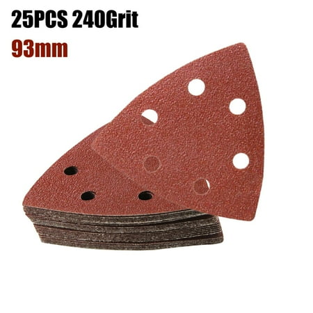 

Fule 25pcs 93mm Sandpaper Hook & Loop Triangle Sanding Paper Grit 60 80 120 180 240