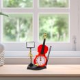 thumbnail image 3 of KAKOWELY Plastic Desk Clock Violin Shape Alarm Clock Desk Ornament Clock (Random Color),10.83"X3.58"X0.91", 3 of 5