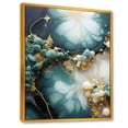 thumbnail image 2 of Designart "Floral Oasis Gold and White on Blue Stone IV" Landscapes Framed Wall Art - Traditional Gold Stone Geode Living Room Framed Canvas Art, 2 of 6