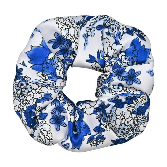 Zhengup 19 Momme Pure Mulberry Silk Scrunchies for Women Girls, No Damage Elastic Large Hair Ties, No-Slip Ponytail Holder Hair Bands, Rubber Band Hair Accessories (Champagne)