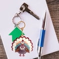 thumbnail image 5 of Jiibva PU Leather Key Cover with Keychain, Turkey-Themed Key Holder and Bag Charm, 5 of 7