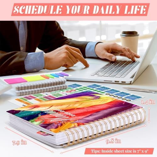 Planner 2026-2027, Large 18 Months Academic Daily Weekly Monthly Planner Yearly Agenda Jan. 2026–June. 2027, 7.9" x 9.8", Page Tabs, Separator Page, Pocket Folder, Bookmark, Stickers, Sticky Note Set