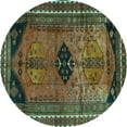 thumbnail image 1 of Ahgly Company Indoor Round Persian Turquoise Blue Traditional Area Rugs, 8' Round, 1 of 4