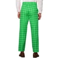 thumbnail image 3 of INSPIRE CHIC Men's Dress Plaid Printed Business Checked Pants 38 Green White, 3 of 7