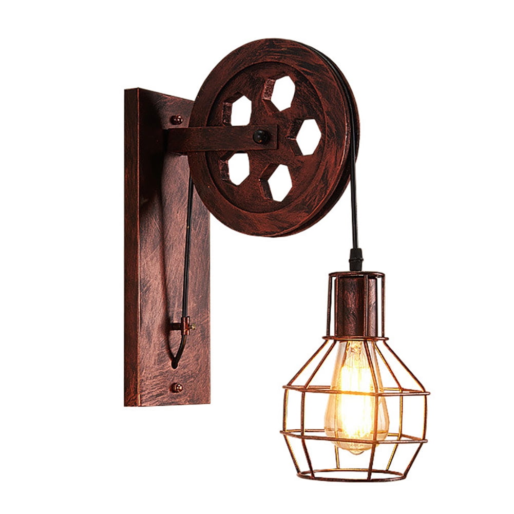 Details about   Vintage Loft Pulley Wall Sconce Antique Lamp Cuisine Light Luminaire Adjustable 