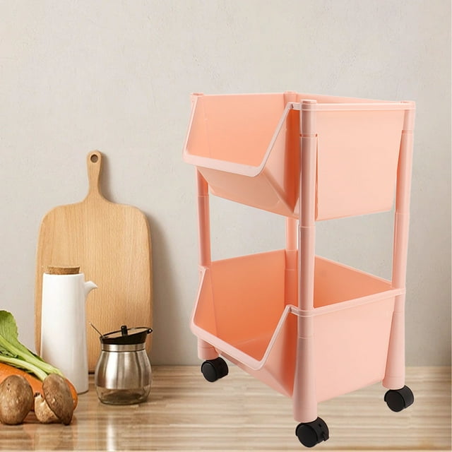 Chariot Utilitaire Roulant, Organisateur de Rangement pour Buanderie, Unité de Rayonnage Mobile, Étagère de Rangement Mobile avec Roues Verrouillables pour Chambre, Bureau, Cuisine, Salle de Bain