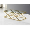 thumbnail image 1 of K-Living Castor Coffee Table with Clear Tempered Glass Top & Gold Polished Stainless Steel Base, 1 of 1