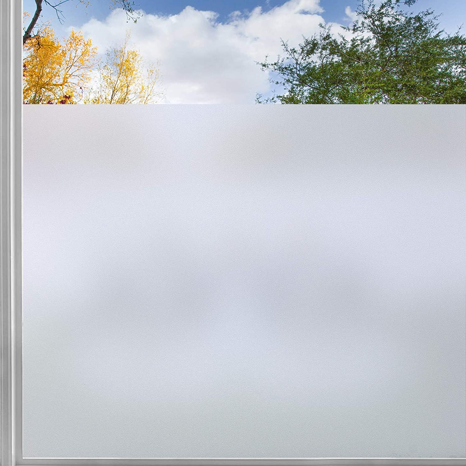 Rabbitgoo Privacy Window Film Non-Adhesive Frosted Window Static Cling Bathroom 