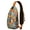 Citrus, variant on Deer Print Sling Backpack, Lightweight Crossbody Daypack with Nordic Buck Head Art, Vintage Woodland Hunting Pattern, Anti-theft Travel Bag for Hunter Lover, Gym, Forest Trip, Outdoor Use