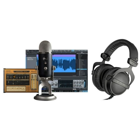 Blue Yeti Pro Studio Podcasting Podcast Microphone+Beyerdynamic Headphones