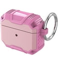 thumbnail image 1 of SaniMore for Airpods 3rd Generation 2021 Case, Rugged PC & Soft TPU Armor Full-Body Cover Built-in Keychain Military Grade Shockproof Protective Shell for AirPods 3 Gen, Pink, 1 of 8