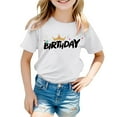 thumbnail image 4 of Crop Tops pour Enfants 9-10 Filles Manches Longues pour Anniversaire d'Enfants T-Shirt à Manches Courtes Col Rond Été Coupe Décontractée Basique, 4 of 4