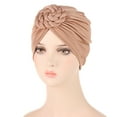 thumbnail image 3 of TODOZO Women African Turban Flower Knot Headwrap Pre Tied Bonnet Beanie Cap Headwrap Hair Loss Wrap Headband Tie Turban Ethnic Cap Turban Headwear Cover Wrap Hat Hair Cap Braids Flower Head Cancer He, 3 of 3