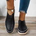 thumbnail image 6 of Avrnliq Womens Black Perforated Slip-On Loafers, Comfortable Cushioned PU Faux Leather Casual Shoes US 6-12,Size 38, 6 of 9