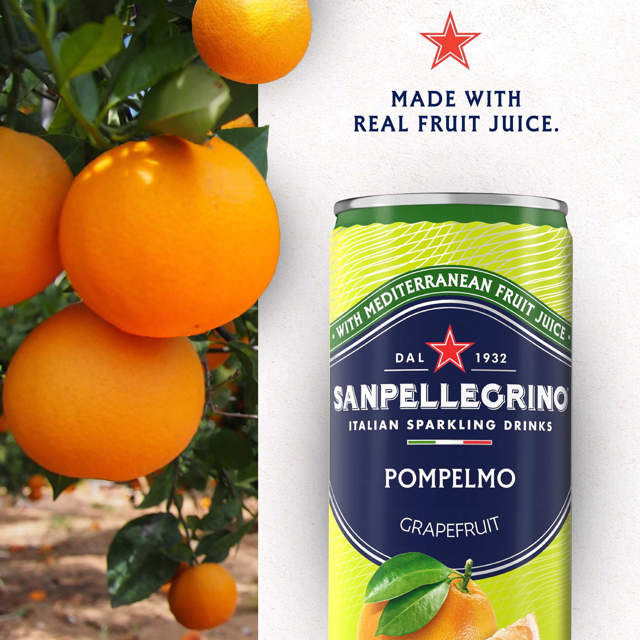 SanPellegrino Soda Italiana Sparkling Grapefruit, 24 Pack Cans