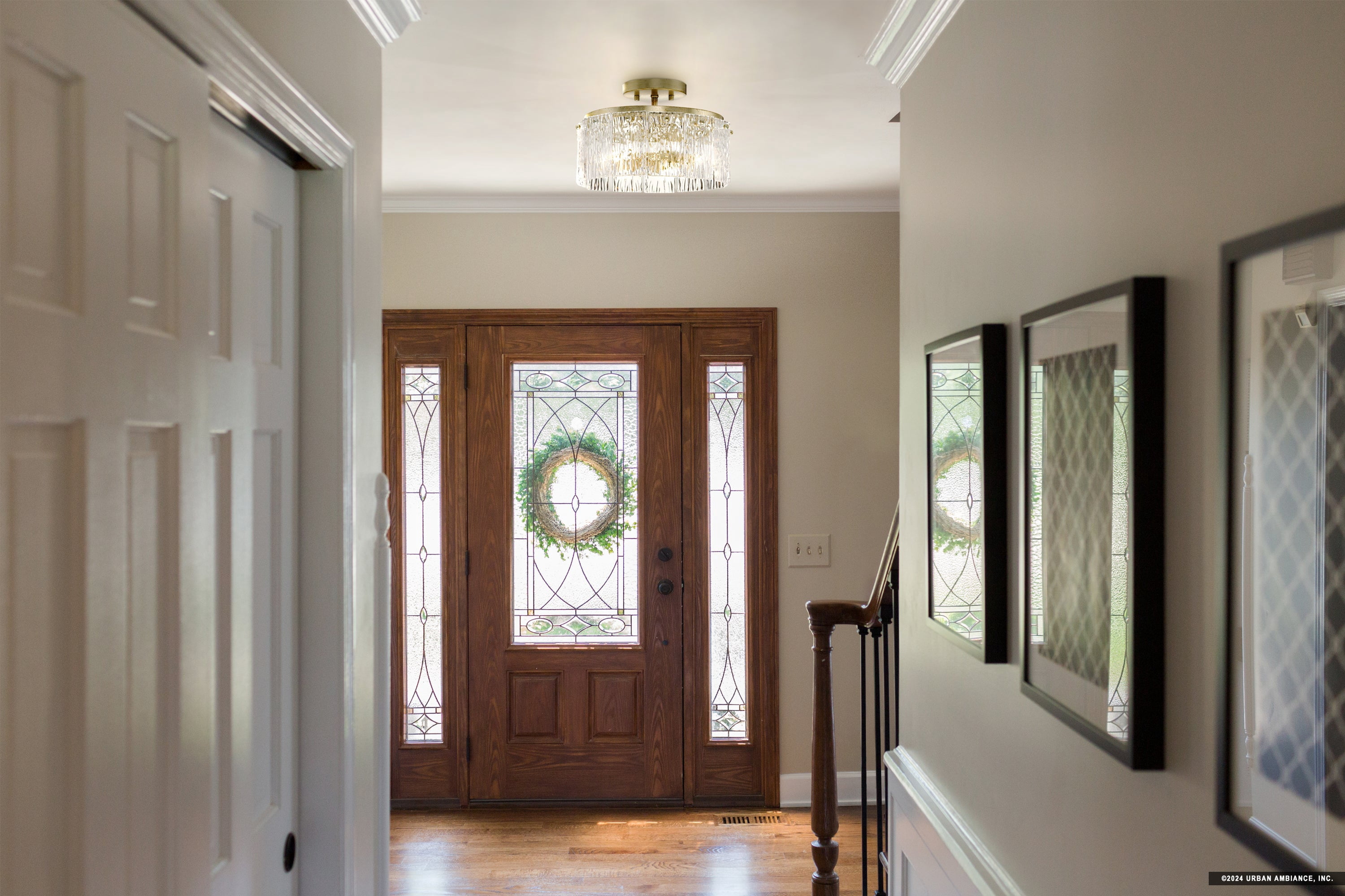 Luxury Glam Ceiling Light, Gilded Silver, UHP4958
