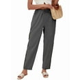thumbnail image 3 of Women'S Linen Pants with Drawstring Petite Summer Beachwear Elastic Waist Pants, 3 of 9
