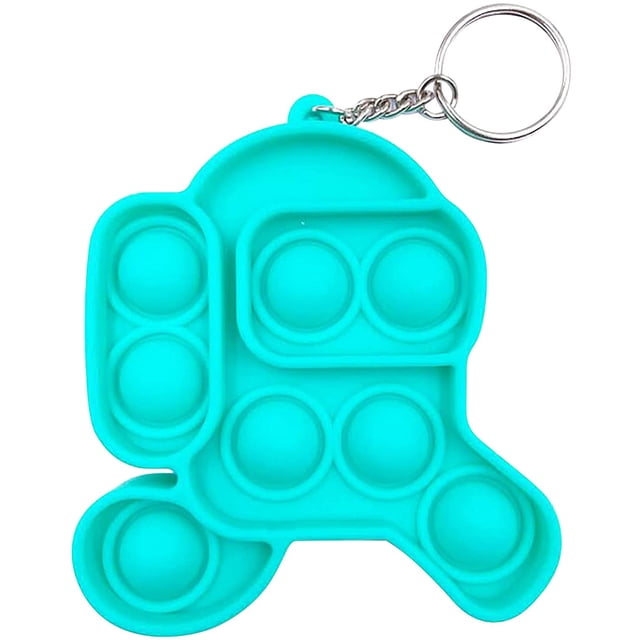 Simple Sensory Toy Fidget Dimple Toy Keychain, Silicone Bubbles Flipping Board Toy, Stress Relief Dimple Fidget Toy for Concentration Training, Hand Exercise Educational Toy for Kids Adults (#12)