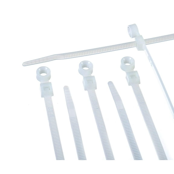 THE CIMPLE CO - 14 Inch Zip Ties - Heavy Duty - Pack of 100 Nylon Ties - Screw Mount - White