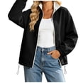 thumbnail image 2 of WIZUTIZ Women's Reversible Windbreaker Jacket Zip Up Stand Collar Cuffed Long Sleeve Solid Color Outdoor, 2 of 9