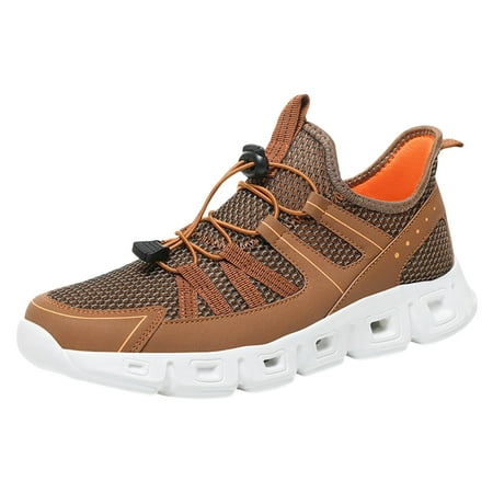 

Men S Sneakers Sports Shoes Fashionable Pattern Simple Pure Color Mesh Breathable Flat Bottom Elastic B Comfortable Outdoor Hiking Shoes