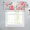 thumbnail image 4 of Cortinas opacas con diseño de pájaros, coloridas flores de acuarela, cenefas para ventana con aislamiento térmico, cenefas con bolsillo para varilla, 54 x 18 pulgadas (2 unidades), 4 of 5