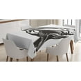 thumbnail image 1 of Ambesonne Shark Tablecloth Rectangular Table Cover, Wild Fish with Open Mouth, 60"x84", Dark Grey White, 1 of 3