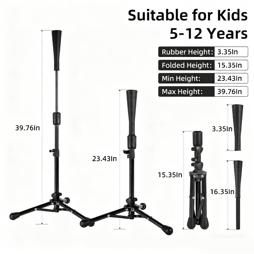 WINDLAND Portables Youth Baseball Training Tees Simple Setups Carry Bag Included Ages 3-8