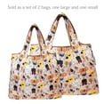 thumbnail image 3 of Wrapables Large & Small Foldable Tote Nylon Reusable Grocery Bags, Set of 2, Cuttie Animals, 3 of 5