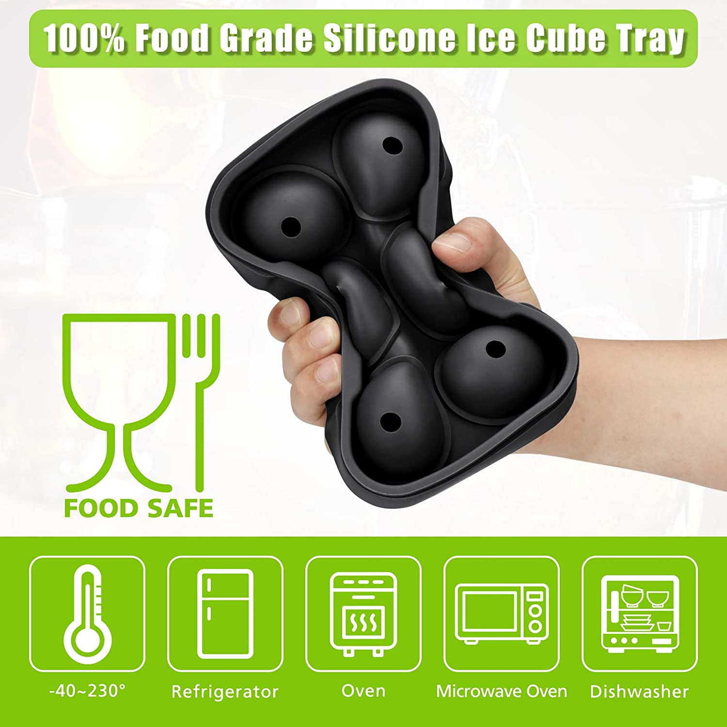 Unigul Ice Cube Trays for Freezer, 2.5'' Ice Ball Maker Tray, 2Pack Round  Ice Cube Tray, Whiskey Ice Tray with Lid, Bin&Clip, Large Ice Cube Tray  Making 16PCS for Chilling Cocktails &Bourbon&Whiskey