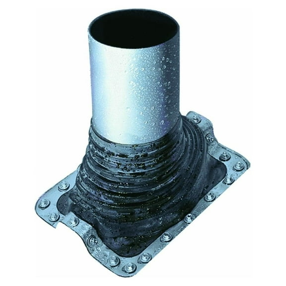 Closed to 2-3/4 in. to 7 in. Master Flash 10 in. x 10 in. Base Roof Flashing
