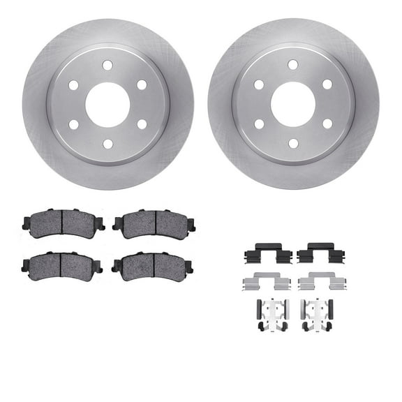 Dynamic Friction Company Rear Brake Rotors with Ultimate Duty Performance Brake Pads includes Hardware 6412-48067