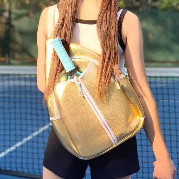 Colaxi Pickleball Bag Pickleball Racket Bag Professional Sports Bag Portable Large Capacity with Adjustable Shoulder Strap Bag Gold