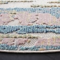 thumbnail image 3 of SAFAVIEH Cabana Gaila Abstract Indoor/Outdoor Area Rug, Aqua/Pink, 6'7" x 6'7" Round, 3 of 10