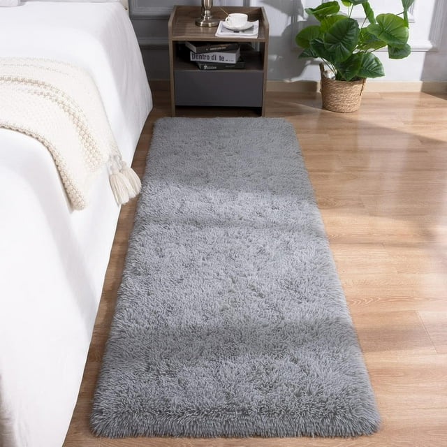 Runner Rug Fluffy Area Rugs for Bedroom Bedside Soft Living Room Shag Rugs Hallyway Entryway xCM Room Decor