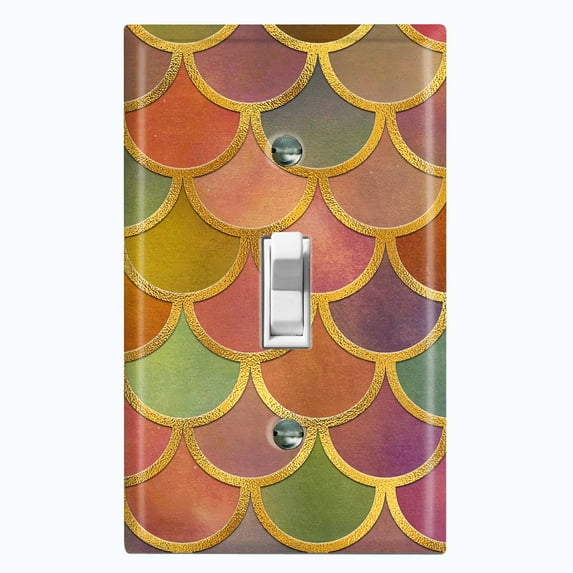 Metal Light Switch Plate Outlet Cover Mermaid Rainbow MER001