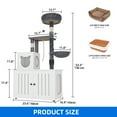thumbnail image 3 of Dextrus 2-in-1 Cat Tree with Litter Box Enclosure,53.5" Large Modern Cat Condo with Scratching Posts, Perch, Food Station, Hammocks, Scratch Post, White, 3 of 10