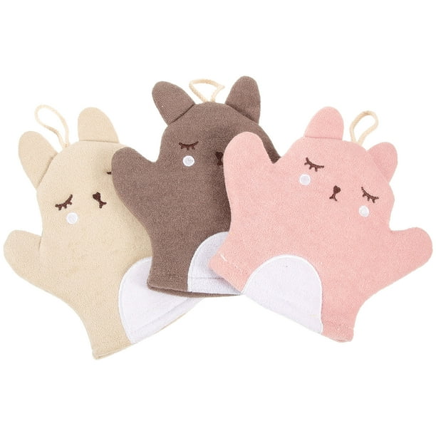 3 Guantes de ducha, masaje y baño, guantes exfoliantes, guantes de limpieza de la piel, manoplas exfoliantes