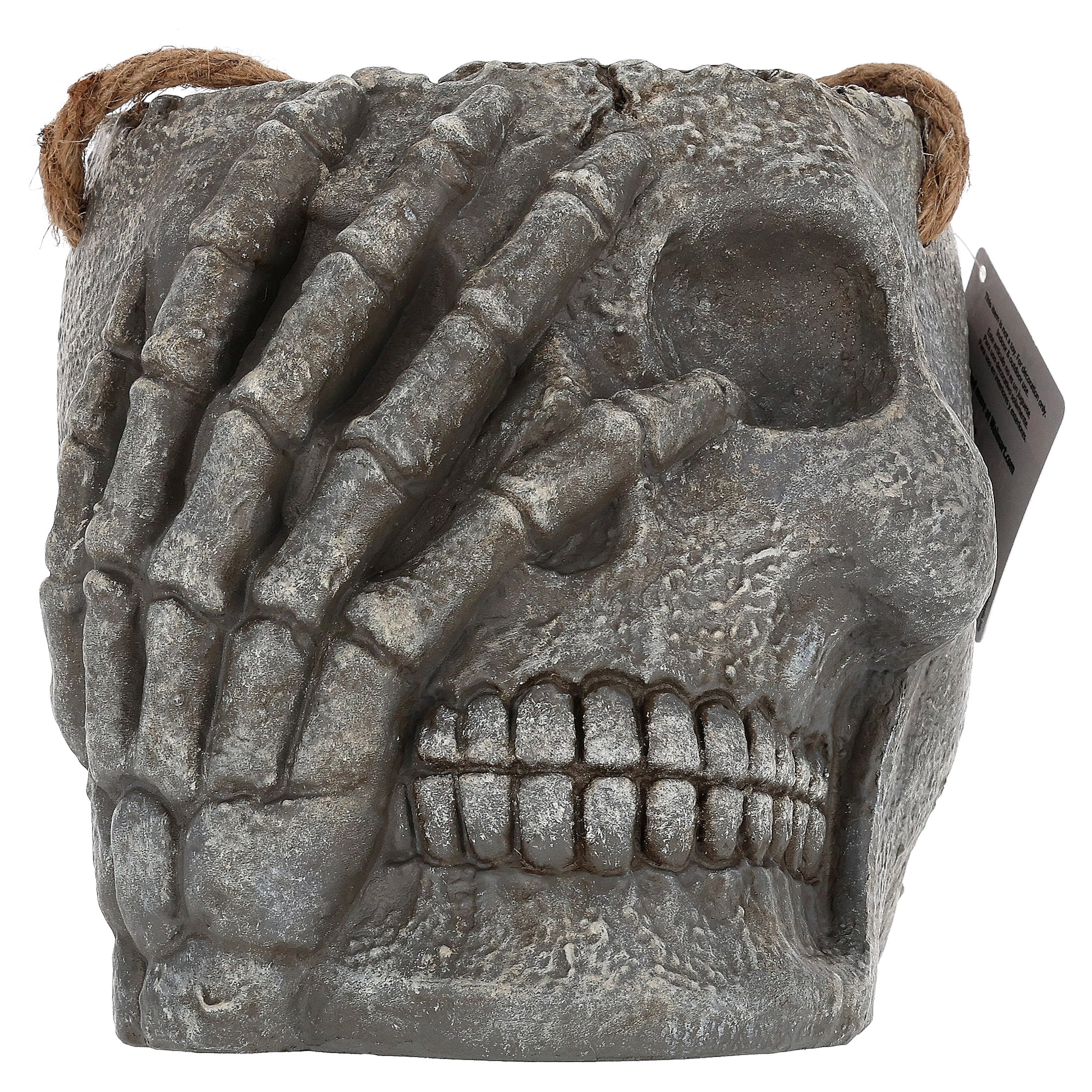Blow Mold Skull Hanging Holder, Gray, Halloween by Way To Celebrate