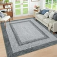 thumbnail image 2 of 3x5 Area Rug, Washable Rug for Bedroom Braided Printed Throw Mat, Living Room Area Rug Non Slip Stain Resistant Small Dining Room Rug, Rustic Accent Small Carpet for Entryway Home Decor, Grey, 2 of 9