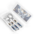 thumbnail image 4 of Kdxio Blue Golden Dream Lotus Toddler Utensils Set - Kids Silverware Set, Set Kids Utensils Set with Case for Preschooler Children, 4 of 8