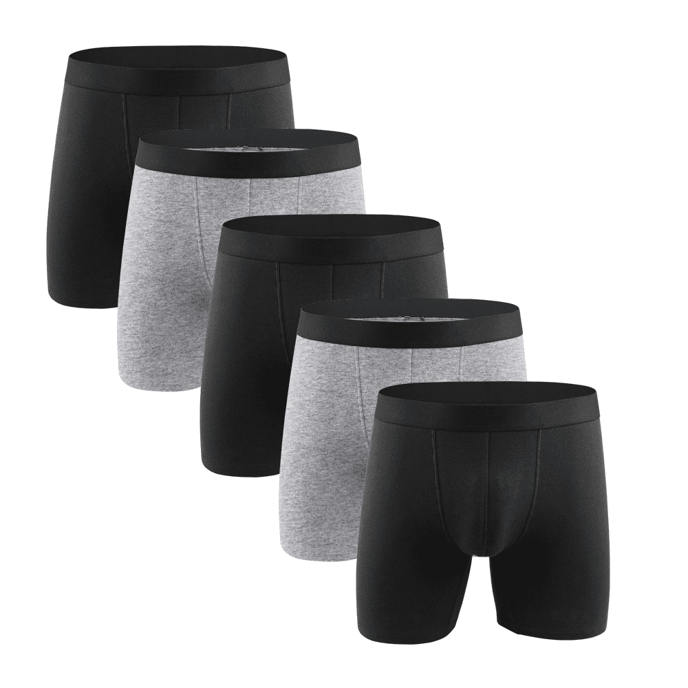 Visaccy Men's Underwear Boxer Briefs Trunks 5 Pack Soft Cotton Lowrise