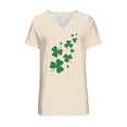 thumbnail image 4 of Ounisa St Patrick's Day V Neck Shirts for Womens Irish Shamrock Graphic Tee Funny Lucky Heart Printed Short Sleeve Shirts Tops, 4 of 4