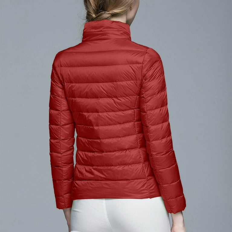 Sayhi Women Warm Lightweight Jacket Hoodless Plain Windproof