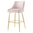 thumbnail image 5 of Bar Stool Chair Barstool, Set of 2, Pink, Velvet, Modern Contemporary, Mid Century Bar Pub Cafe Bistro Hotel Lounge Dining Kitchen, 5 of 8