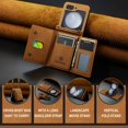 thumbnail image 5 of SaniMore Case for Samsung Galaxy Z Flip 5 6.7" 2023, Retro PU Leather Case Soft TPU Inner Detachable Magnetic Folding Card Pocket Flip Kickstand Anti-drop Shockproof Protectiive Cover, Brown, 5 of 9