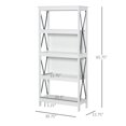 thumbnail image 4 of 4-Tier Bookcase Display Shelf Unit Storage Rack Organizer for Living Room Office White, 4 of 7