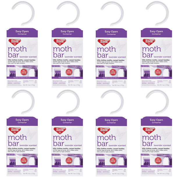 Enoz Lavender Scented Moth Bar Hanging Moth Control Kills Moths Eggs Larvae, 6 Ounce, 8 Count