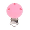 thumbnail image 2 of Paquete de 2-4 chupetes de bebé, Clip redondo de silicona para chupete, cierre de soporte de Metal, color rosa 2 piezas, 2 of 8